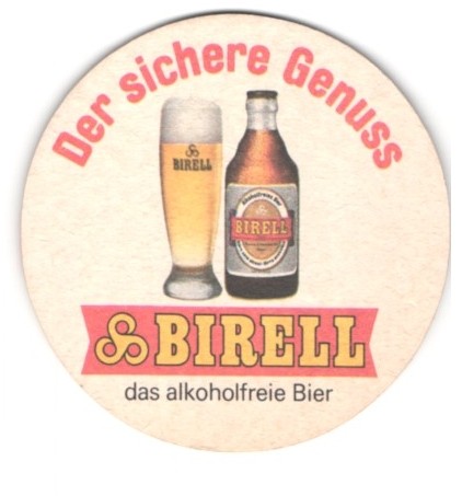 Bierdeckel birell bierflasche - bierdeckel, birell,