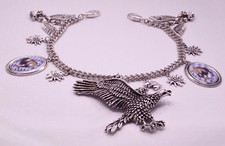 S076 Herren Charivari silber Trachtenschmuck  Lederhose Löwe Adler Edelweiss