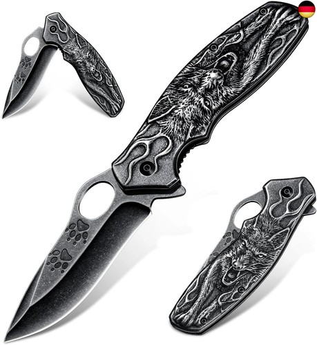 Klappmesser mit wolf design - mit, |