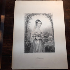 Alter Stahlstich "Die Braut"