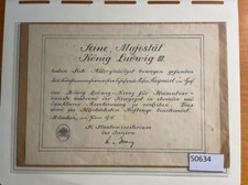 Bayern 1918 VERLEIHUNGSURKUNDE KÖNIG-LUDWIG KREUZ (50634
