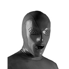 Latexhaube grau gummi maske - latexhaube,