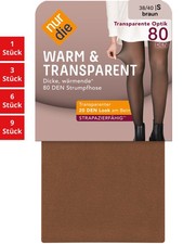 Nur Die Damen Feinstrumpfhose Warm & Transparent 80 Den Strumpfhose Mehrpack