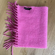 * Marc Cain Schal mit Fransen Rosa Pink Wolle 220 x 35 cm * ungetragen