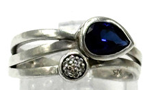 NEUWERTIGER Schlangenring 0,925 Sterlingsilber Saphir, Zirkon Größe 58