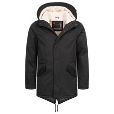A. Salvarini Herren Winterjacke langer Winter Parka warme Jacke mit Teddyfell