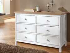 BOMBAY Kommode weiß mit 6