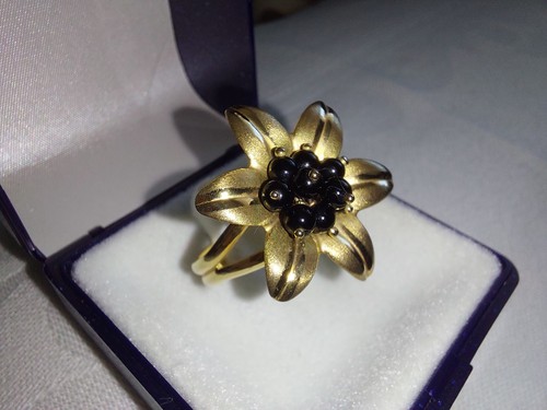 Opulenter ring 333 gold blume - 333, gold,