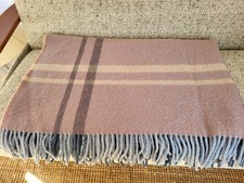 Vintage Plaid Wolldecke Haussmann 100% Schurwolle