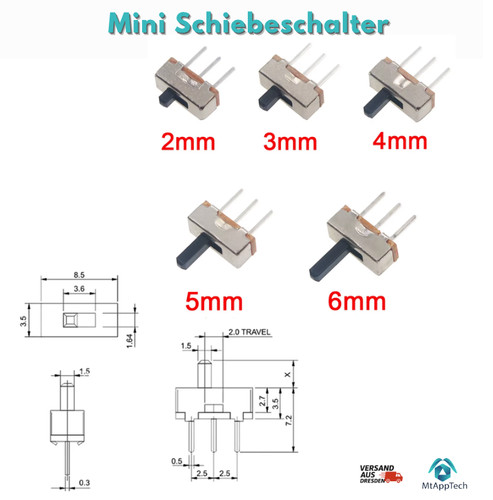 Mini schiebeschalter 1p2t - mini,