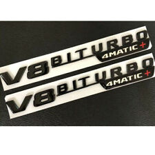 Glänzend Schwarze V8 BITURBO 4MATIC+ Kotflügel Embleme Für Mercedes Benz AMG NEU