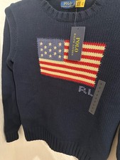 polo ralph lauren strickpullover damen flag flagge NEU Etikett marineblau