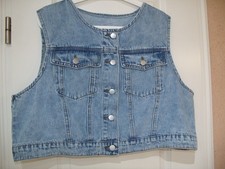 Damen-Jeansweste Gr. 2XL Hellblau stonewashed