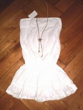 H&M SOMMERKLEID BANDEAUKLEIDCHEN Volants WEISS BOHO HIPPIE BLOGGER GR.38 NEU TOP