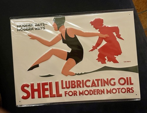 Limitiertes blechschild shell - blechschild, "shell