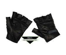 Biker Fingerlinge fingerlose Handschuhe echt Leder schwarz XS-XXL  Neu