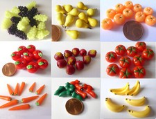 Äpfel Paprika Birne Weintrauben Mandarine Obst Gemüse Puppenstube Miniatur 1:12 