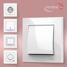 Schuko Steckdosen Schalter Lichtschalter Taster Wechselschalter VEGA Alpinweiss