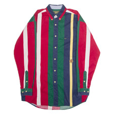 Vintage JAGDHORN Herren Hemd rot 90er gestreift langarm S