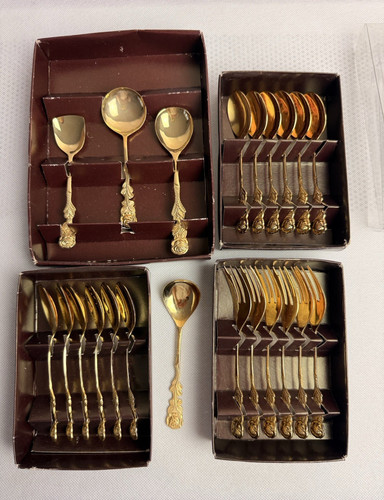 Vergoldetes rosenbesteck 70er - rosenbesteck,