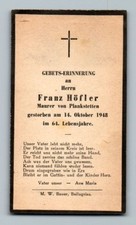 Sterbebild Franz Höfler 1948