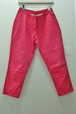 YESSICA C&A Damen Chino Hose Baggy Tapered Pink Knöchellang Baumwolle Stoffhose
