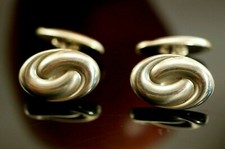 Hohle 835 Silber Manschettenknöpfe Lutz & Weiss Pforzheim Knoten Verschlungen