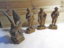 Holzfiguren aus dem Grödnertal - Schnitzfiguren  - 4 Stück - Konvolut