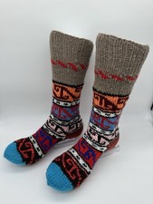 Handgestrickte Wollsocken Damen-Herren 38-42 Wolle warm bunt Winter handmade