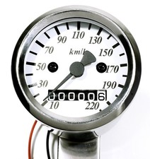 Mini Tacho 48mm Chrom 2:1 für Harley Suzuki Honda Yamaha Kawasaki Universal NEU