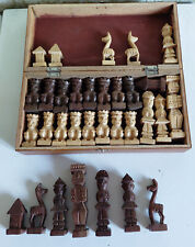 Schachspiel, handgeschnitzt, afrikanisch, sehr alt