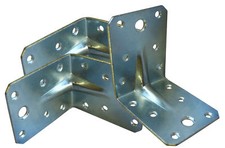 24 x Winkel 7 x 7cm mit Steg verzinkt, Winkelverbinder, Metall-Winkel, Bauwinkel