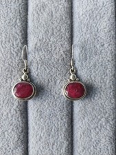 Rubin Ohrringe 925 Silber