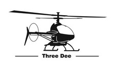 Three dee aufkleber - three,
