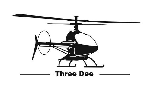 Three dee aufkleber - three,