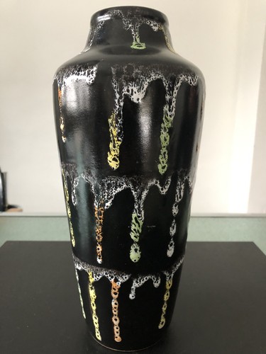 Keramik bodenvase 60er schwarz - keramik,