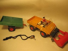 Tippco TCO Unimog mit Kehrbesen und Anhänger Blechspielzeug