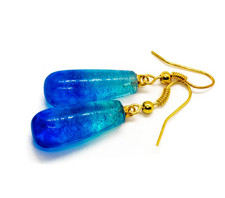 Blaue Handmade Ohrringe aus Epoxidharz