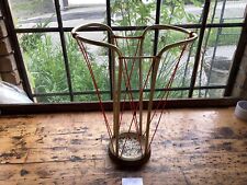 alter Regen-Schirmständer 50er/60er Rockabilly goldfarbig mit Strings original