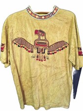 Indianer T-Shirt  Naturfarben Adler  - XL  - Ungetragen Neuwertig - Perlenbesatz