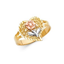 Ausgefallener Blumenring Gold