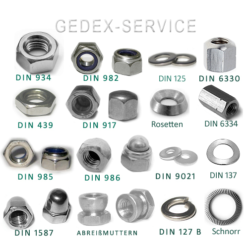 Muttern scheiben din - scheiben,