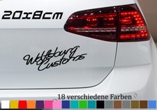 Aufkleber 20x3cm Wolfsburg Customs Deko Polo UP Auto CAR Style Kleber Tuning