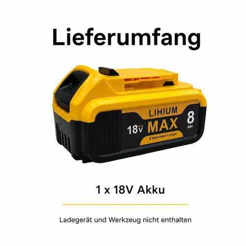 Akku für dewalt - 18v, 8ah