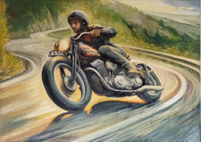 Ölgemälde Harley Davidson