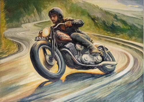 ölgemälde harley davidson - harley,