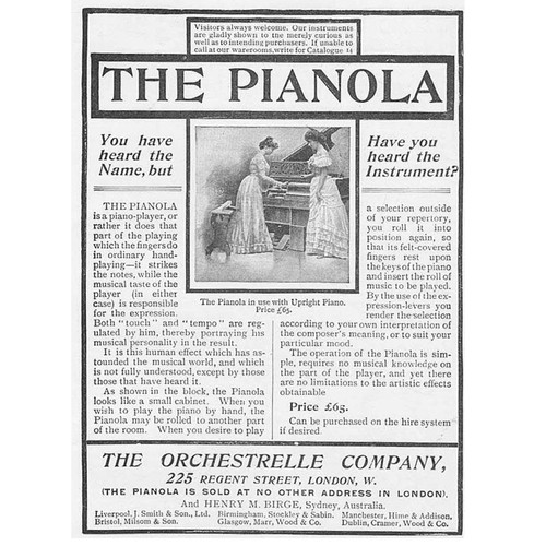 The pianola orchestrelle - the,
