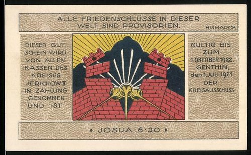Notgeld genthin 1921 mark - genthin, 1921,
