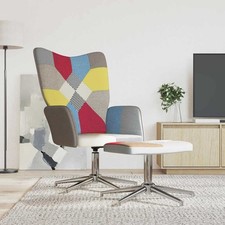 Relaxsessel mit Hocker Patchwork Stoff