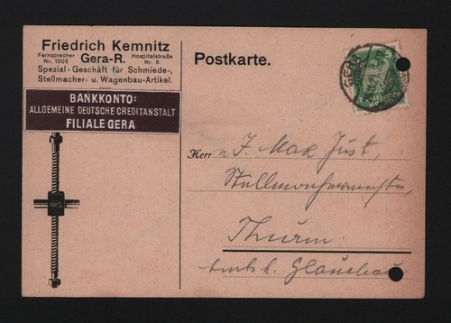 Gera postkarte 1924 - postkarte,